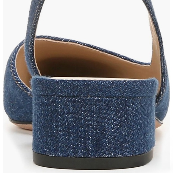NEW VERONICA BEARD Cecile denim slingback pumps in Mountain Blue/ Black Size 8.5 - Picture 7 of 9